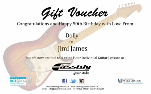 Half Hour Guitar Lesson Gift Voucher